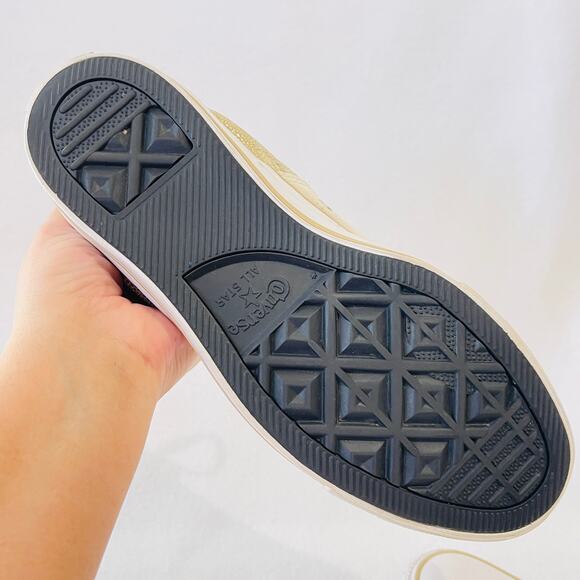 Converse All Star Sneakers Womens 9 Gold Cream Skater Shoes Thick Tongue - Picture 2 of 10